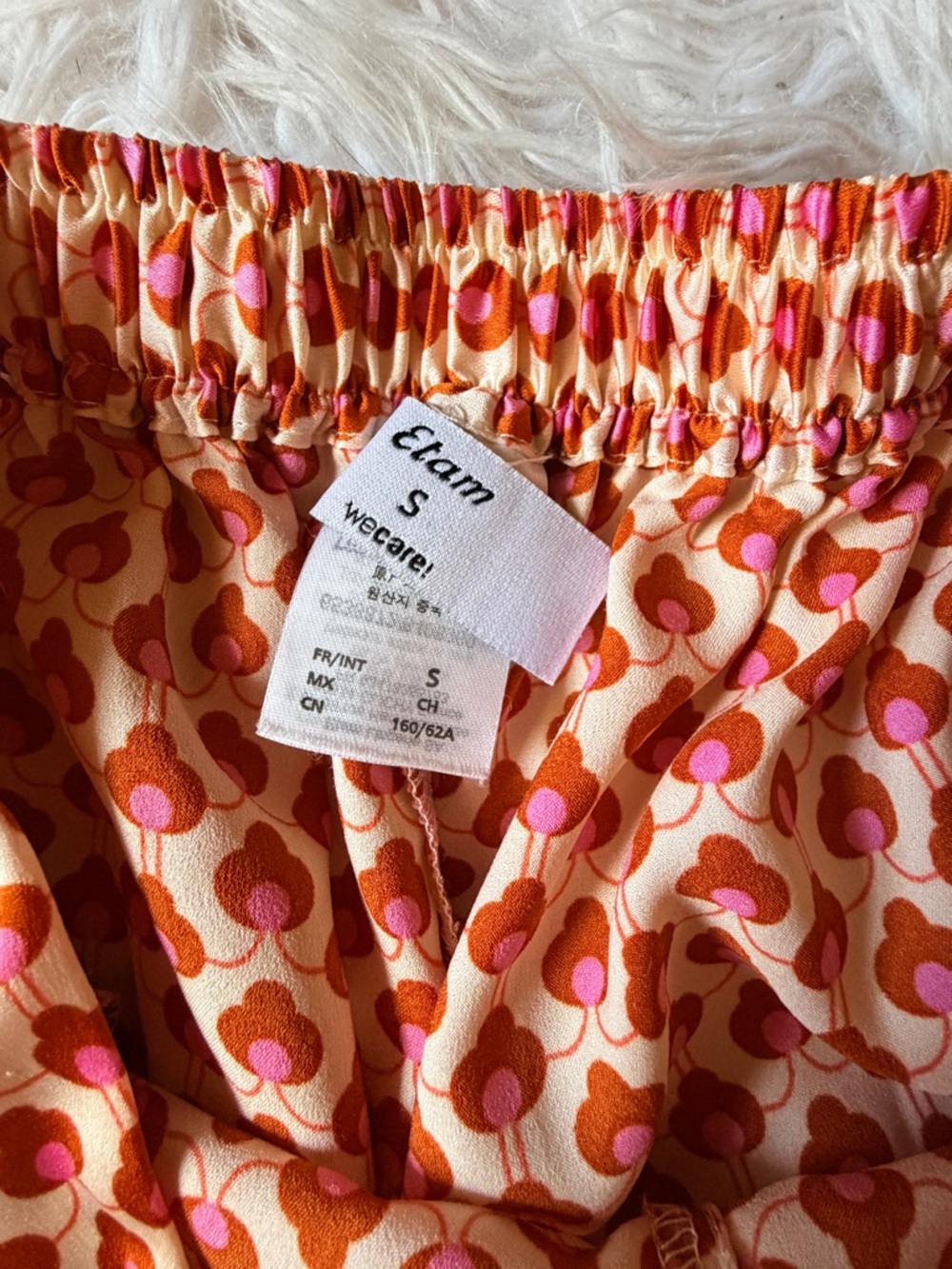 Etam orange and pink printed pajama set S - Picture 6 of 6